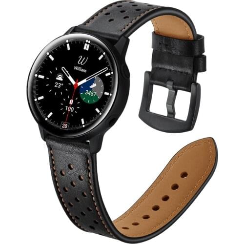 20mm 22mm Leather Band for Samsung Galaxy Watch4 Classic 46mm 42mm Bands/Galaxy Watch 4 44mm 40mm Strap/Galaxy Watch3 45mm 41mm