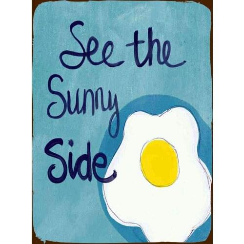 See The Sunny Side - 8 x 12 Tin Sign Vintage Novelty Funny Iron Painting Metal Plate