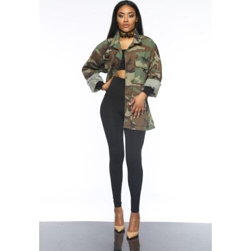 Spring Fall 2020 Women Camouflage Long Sleeve Pocket Woman Jacket Coat Women LOOSE Jackets Casual Outwear Womens Clothing