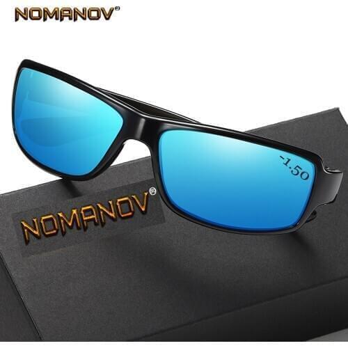 2019 Oculos Masculino Shield Men Polarized Sun Glasses Mirror Sunglasses Custom Made Myopia Minus Prescription Lens -1 To -6
