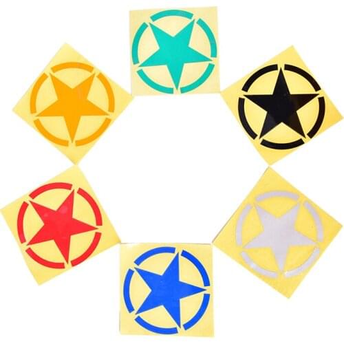 G056 10x10cm Reflective Army Stars Motorcycle Safety Stickers Bike Helmet DIY Sticker Motorcycle GP ATV Fans Cars Sticker Decals