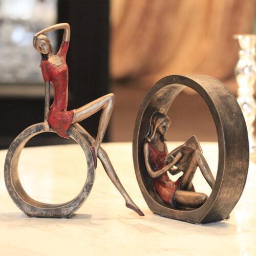 American Country Home Furnishing Jewelry Ornaments Abstract Retro Decor Decoration Crafts Gifts People Living Room reading girl