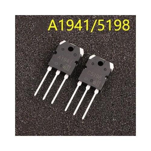 1pairs=2PCS 2SC5198 2SA1941 TO3P (1PCS A1941 + 1PCS C5198) TO-3P Transistor original authentic