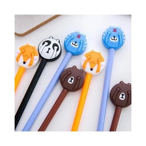 10pcs Cute face cartoon creative expression series Gel Pen needle pen Black sign pens 19cm long free shipping
