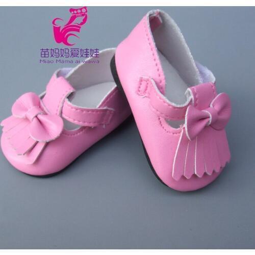 18-inch doll 7cm leather Pink Shoes Fit for 43CM baby Dolls sneacker Reborn Baby Doll