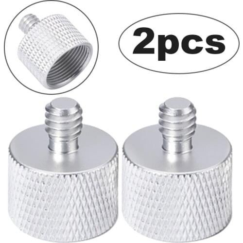 2pcs 5/8'' Female to 1/4" Male Adapter Thread Laser Level Rangefinder Screws Microphone Tripod Adapter Mic Converter