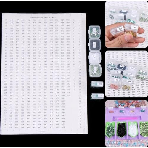 5 Sheets Diamond Painting Number Stickers Labels Stickers Storage Containers Number Label DIY Diamond Painting Accessories Tools