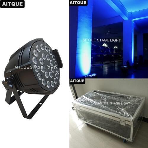 6light/CASE)Autonomous lighting system led par wash 24x18 par 64 led rgbwauv 6in1 led par uv can light for sale flight case