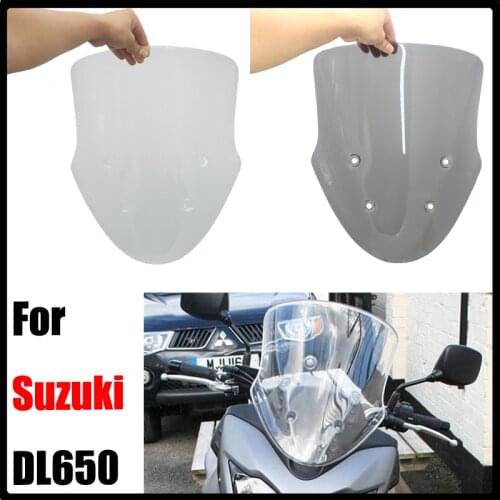 Motorcycle Windshield Windscreen Accessories Double Bubble Acrylic Smoke For Suzuki DL650 DL 650