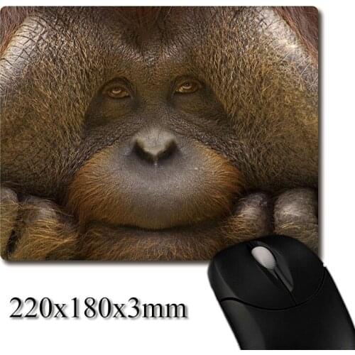 Old male Pongo pygmaeus printed Heavy weaving anti-slip rubber pad office mouse pad Coaster Party favor gifts 220x180x3mm