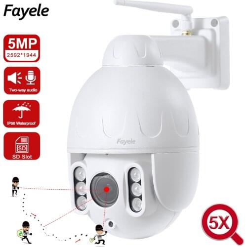 CCTV Wireless WIFI MINI Auto Tracking PTZ Camera Humanoid Detection Pan Tilt 5X optical Zoom Two Way Audio P2P Phone Alart CAMHI
