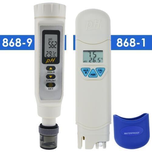 Digital pH & Temperature Meter 0.0-14.0 pH Range Dual Display IP65-IP67 Waterproof & Dustproof Built-in ATC High Accuracy