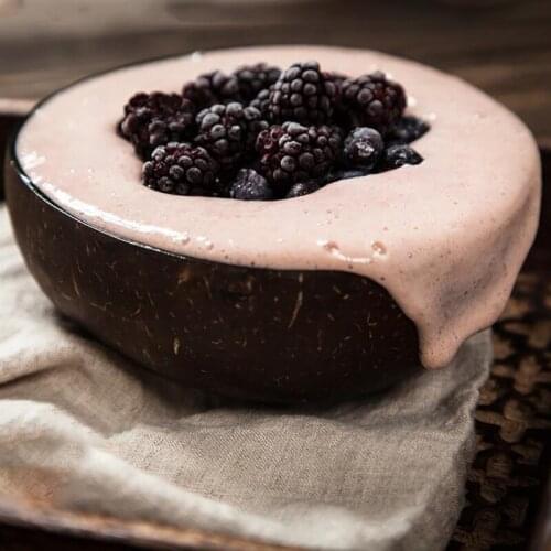 Natural Coconut Bowl Creative Handmade Coconut Shell Bowl Rice Bowl Set Salad Fruit Cutlery Set 12-15cm Wooden Ramen Bowl