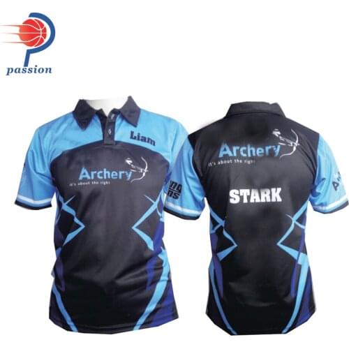 25 Each Unisex Best Quality New Black Blue Custom Team Archery Shirts
