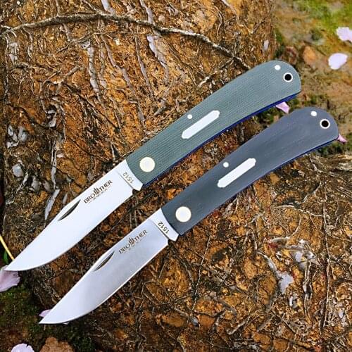[Brother 1512] Pocket knife modern traditional folding knives steel folder Tactical EDC tool collection