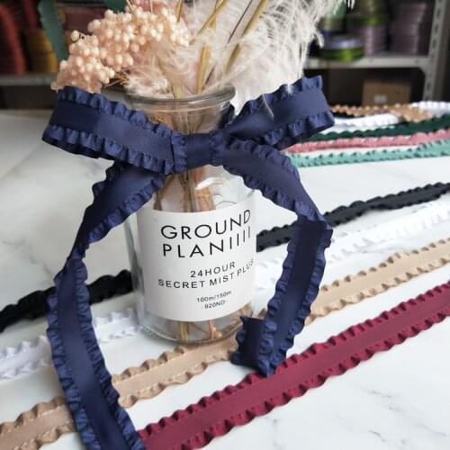 Kewgarden Packing Webbing 25mm 38mm 1" 1.5" Ruffle Polyester Ribbons DIY Bow Hair Accessories Handmade Tape 10 Yards