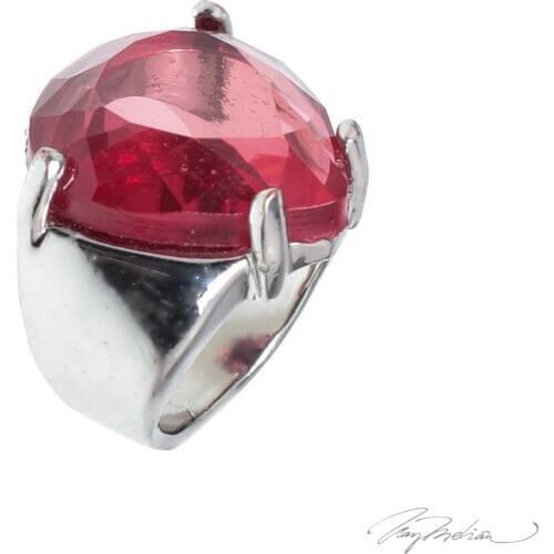 Collection ring Cervantes in Rhodium and Crystal Rose