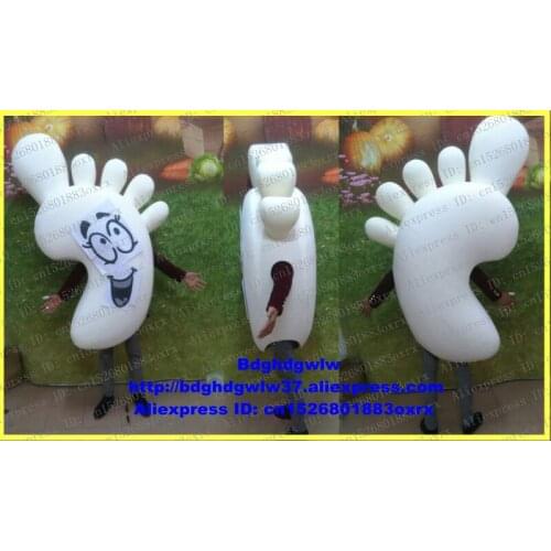 White Foot Human Feet Mascot Costume Adult Cartoon Character Outfit Suit Affection Expression Children Program zx2301