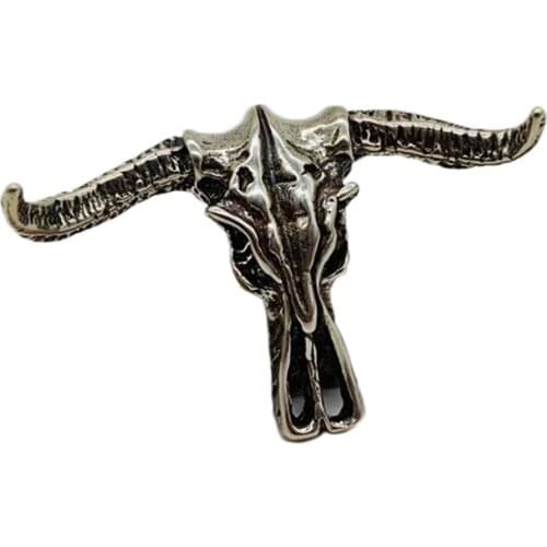 Brass Bull Head Skull Skeleton Screw Buckle Waist Leather Belt Bracelet Bag Wallet Men Women DIY Decorative Accessories