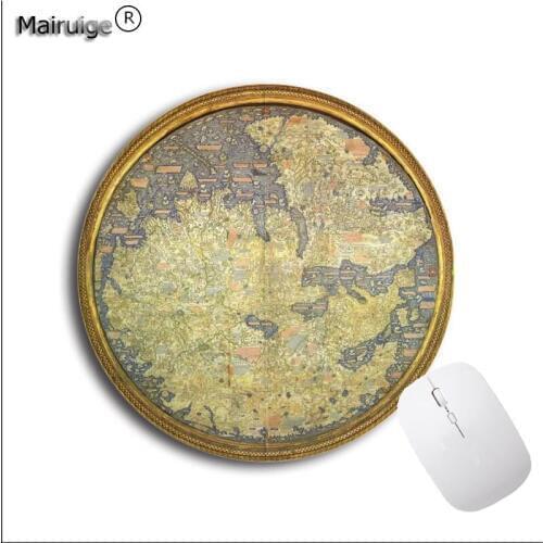 Mairuige Fashion World Map Computer Gaming Lockedge Mousemats Size for 200*200*2mm and 220*220*2mm round mousepad Game Mousepad