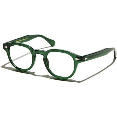 Top Quality Green Acetate Optical Glasses Frame Men Women Johnny Depp Eyeglasses Brand Design Vintage Computer Eyeglasses 314-2