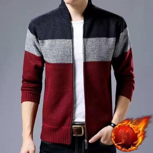 2021 Fashion Mens Sweaters Patchwork Knitted Cardigan Coats Men Knitwear Sweatercoats Tops Outerwear Male Casual Brand Clothing