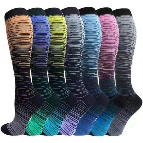 Colorful Gradient Sports Socks Men Trendy Hip-Hop Skateboard Socks Prevention Plantar Fasciitis Nursing Compression Socks Women