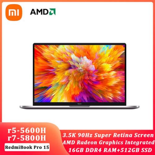 Xiaomi2021 RedmiBook Pro15 Laptop AMD Ryzen7 5800H/Ryzen5 5600H 15.6inch 3.2K Super retina Screen 100%sRGB Win10 Office Notebook