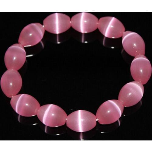 Wholesale 5pcs Pink Egg Shape Opal Beaded Bracelet Natural Opal Jewelry