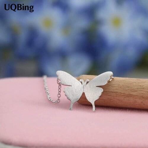 925 Sterling Silver Necklaces Butterfly Pendants&Necklaces Pure Sterling Silver 925 Chain Necklace Jewelry Collar Colar de Plata
