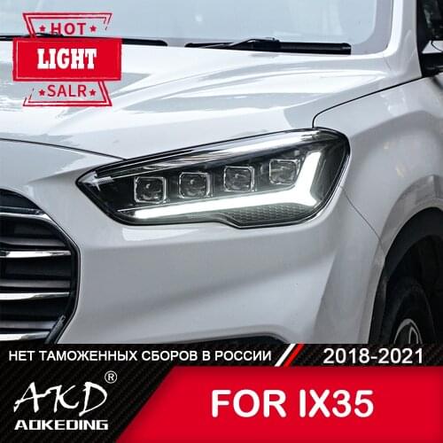 For Car Hyundai ix35 2018-2020 Head Lamp Car Accessory Fog Lights Day Running Light DRL H7 LED Bi Xenon Bulb Headlights