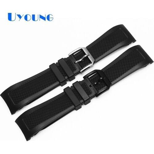 High quality Silicone watch strap for IWC18/IW390211 replace rubber black watch band 22mm watch bracelet Arc watch accessories