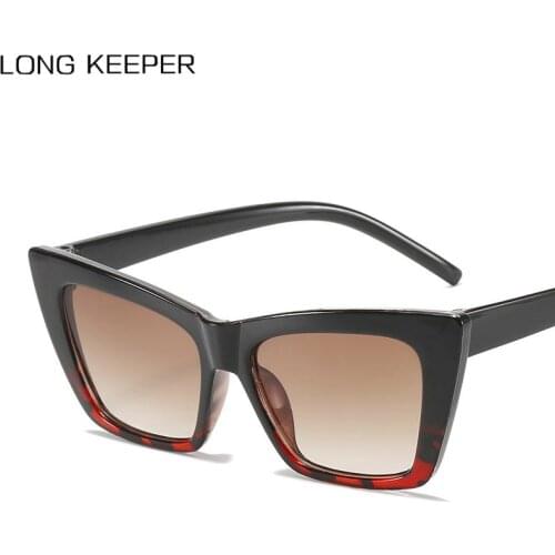 2021 Retro Cat Eye Sunglasses Women Brand Design Vintage Square Lady Sunglass Black okulary Sun Glasses UV400 Oculos de sol