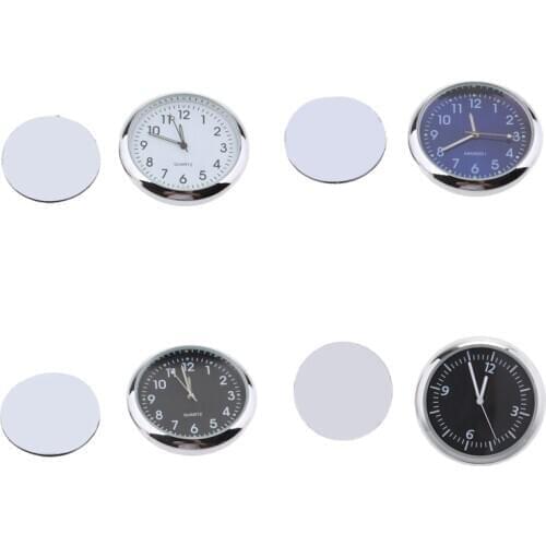 Universal Car Dashboard Clock Classic Table Quartz Clock Stick-On Clock Electronic Watch Car Auto Replacement Parts 40*40*7mm