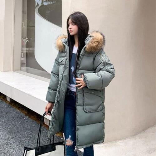 Off Season Thickened Down Cotton Jacket Womens Medium And Long Cotton Jacket 2021 New Bread Jacket Korean Loose Winter Jacket