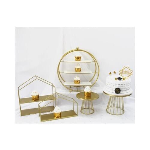 Northern European-Style Iron Wedding Cake Rack High Base Fruit Tray Rack Afternoon Tea Snack Rack Buffet Tea Break Tabletop