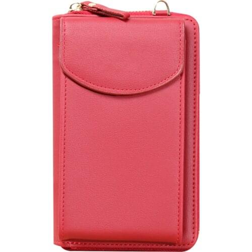 Zipper Women Purse Carteras Long Wallet Card Slots Phone Storage PU Leather Clutch Fashion Portable Casual Crossbody