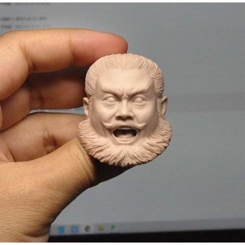 1/6 Scale The Legend of three Kingdoms Zhangfei Unpainted Head Roaring Version for Toys Gifts Practices