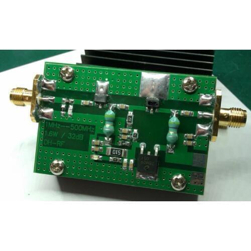 1MHz - 500MHZ 1.5W HF FM VHF UHF RF Power Amplifier for ham radio + Heatsink