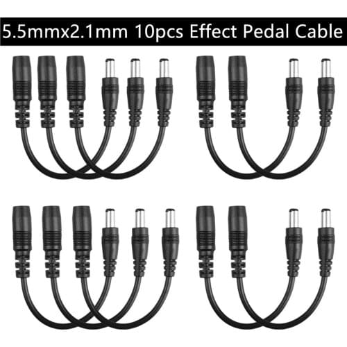 10Pcs Guitar Reverse Polarity Converter Lead Cable Black 173mm for Guitar Effect Pedal Keyboard Guitar Accessories Wholesale