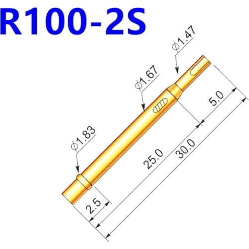 100PCS/pack of Test Needle Needle Sleeve R100-2S Welding Wire Probe Sleeve 1.67mm Needle Seat