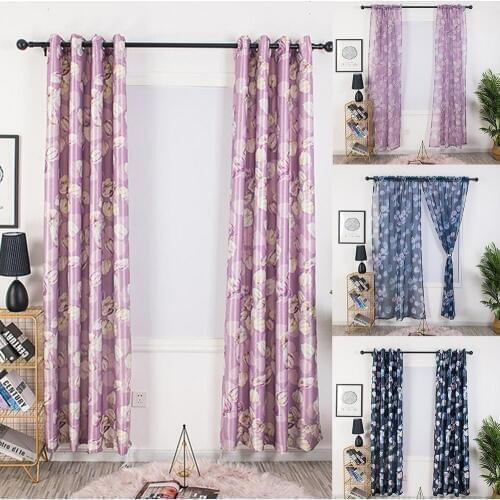 100CM*250CM Bay Window Curtain Drape Summer Decor Gauze Tulle Home Cafe Door Hangings Panels Butterfly Window Screenings