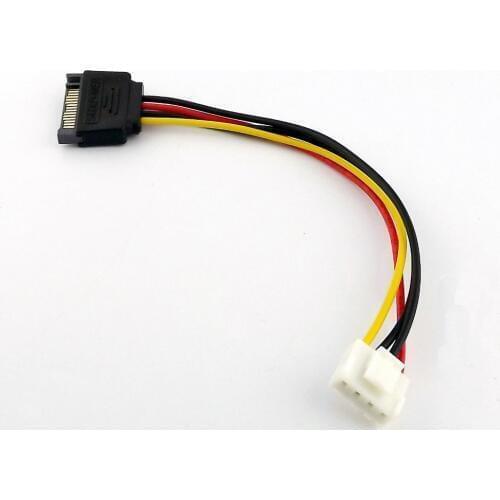 1x SATA 15Pin Male to Small 4 Pin Floppy FDD Female Power Transfer Adapter Connctor Cable 20cm