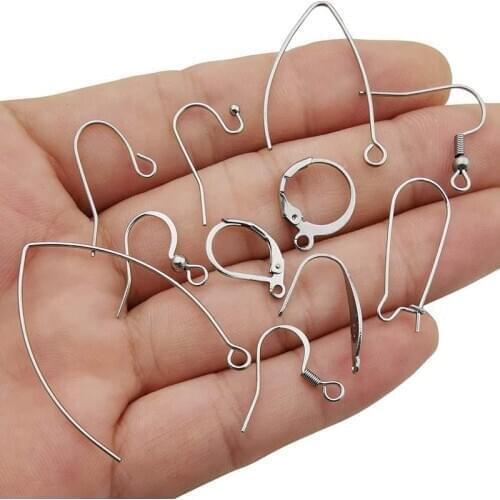20/50pcs French Earring Hooks Findings Ear Hook Wire Settings Base Settings For Jewelry Making Earrings Accessories Wholesale