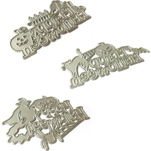 3pcs/set Happy Halloween Metal Cutting Dies Stencil Scrapbooking DIY Album Stamp Paper Card