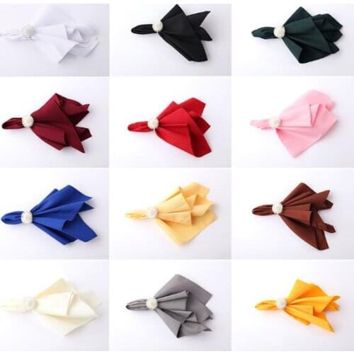 30PCs napkins Napkin Table placemats hotel restaurant wedding banquet thickened solid color mouth cloth cotton