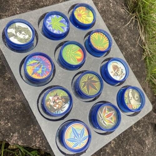 48pcs Tobacco Grinder Plastic Tobacco Mill Grinder Herb Spice Crusher 2layers 30mm Pipe Smoking Grinder For Smoking Accessories