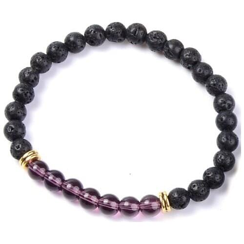 6mm elastic thread turquoise Reiki Yoga Bracelet vyt32 adjusted Lava Volcanic Stone Onyx lapis lazuli bead agate Bangles