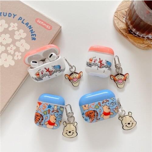 Cartoon Tigger bear print airpods pro protective cover Apple 2/3 generation headset cover gift