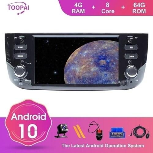 TOOPAI Android 10 Auto Radio For Fiat Punto Linea evo 2012 2013 2014 2015 Multimedia Player GPS Navigation Car Media Player New